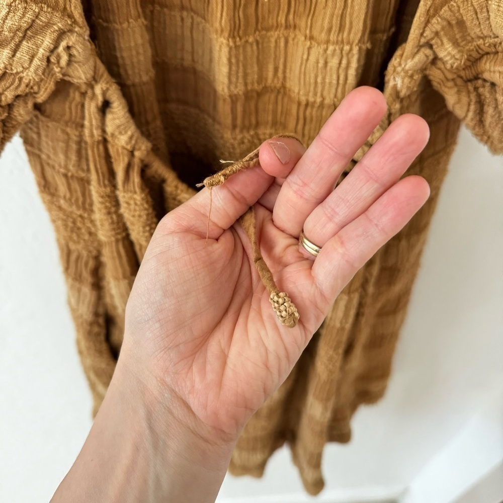 Free People Bask in the Sun Tunic Babydoll Textures Open Back Dress XS - Picture 7 of 14